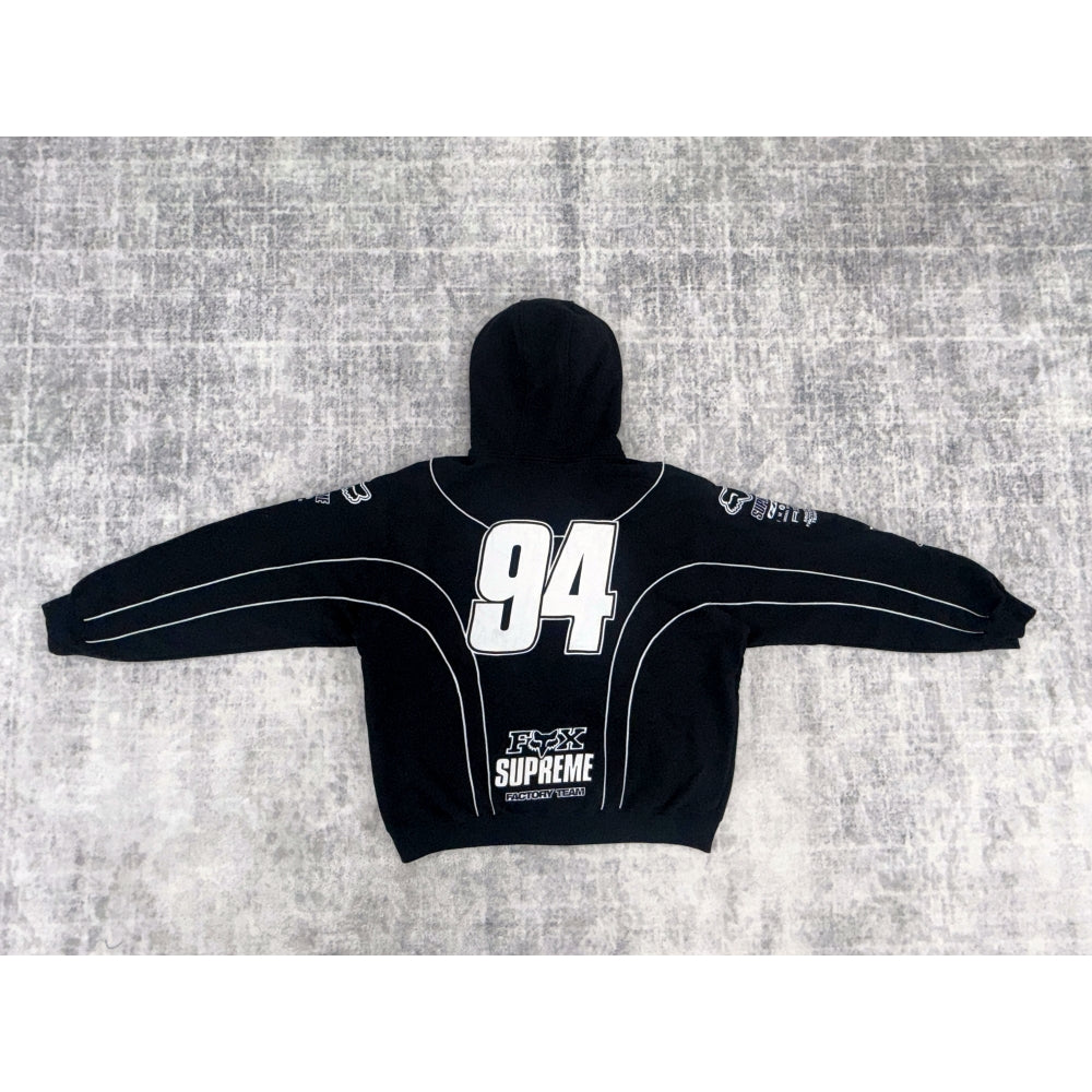 Supreme Fox Racing Zip Up Hoodie - Black