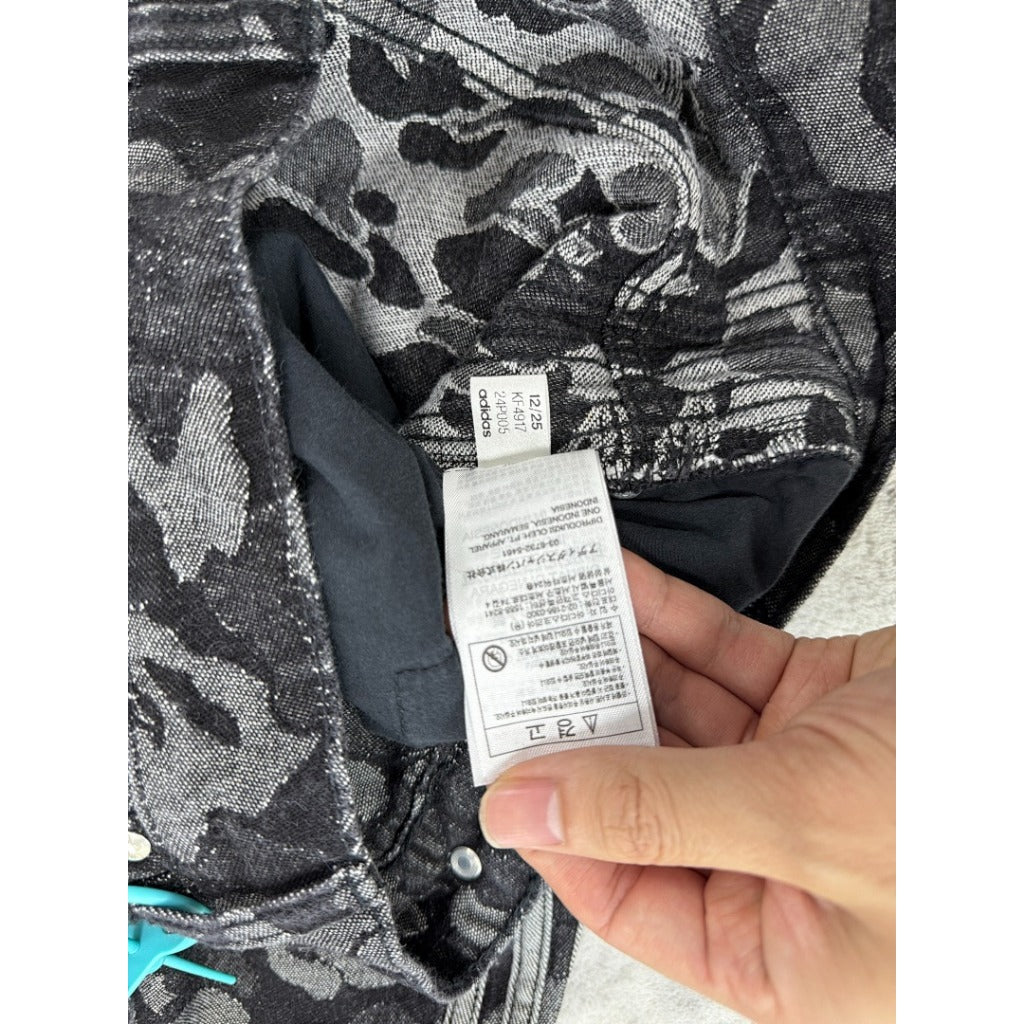 A Bathing Ape x Adidas Originals Camo Jacquard Shark Denim Jorts 'Black'