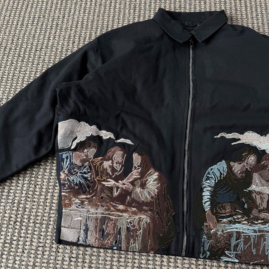 Last Supper Embroidered Work Jacket by Vescartes