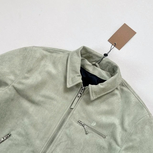 Stussy Bing Suede Jacket - Black/Green