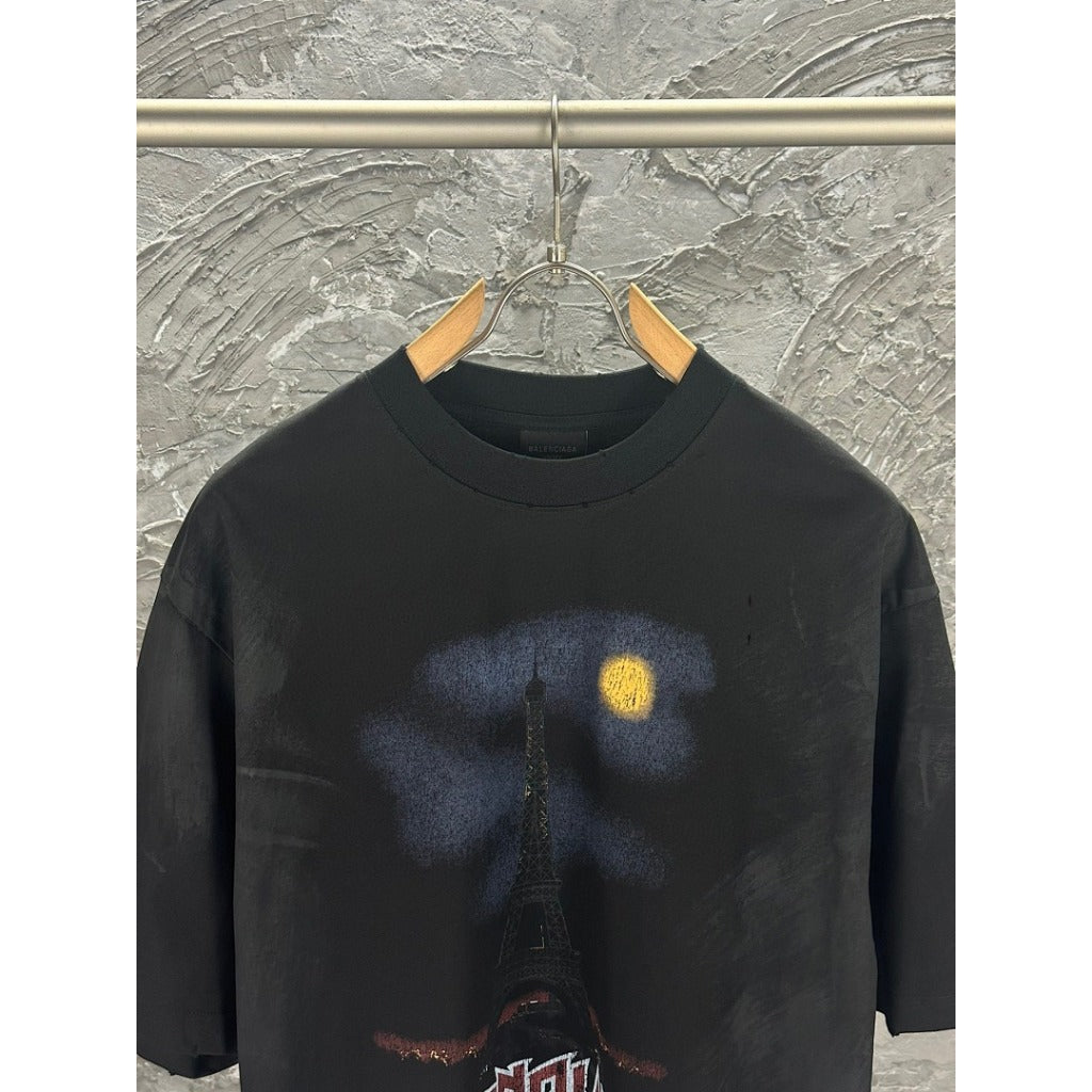 Paris Moon distressed tee - Balenciaga