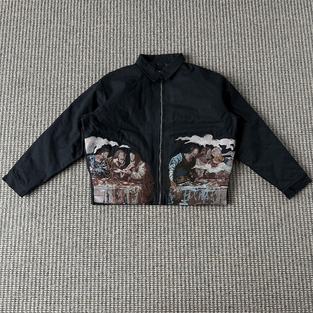 Last Supper Embroidered Work Jacket by Vescartes