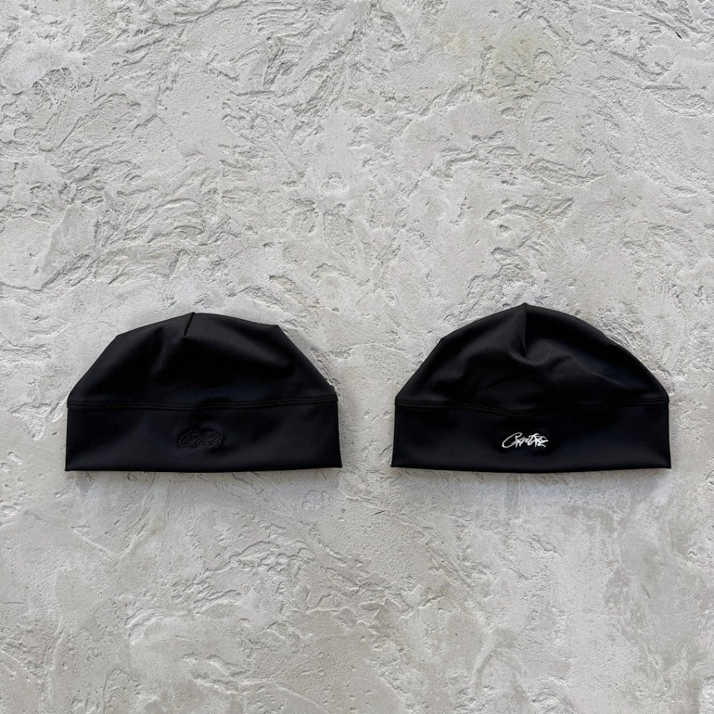 LITEWORKY CAP/ Skull Beanie - Corteiz [Black/Black Logo/Grey/Blue]