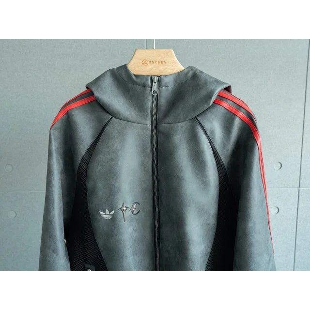 Thug Club x a.d.i.d.a.s Teamgeist Faux Leather Jacket - Black