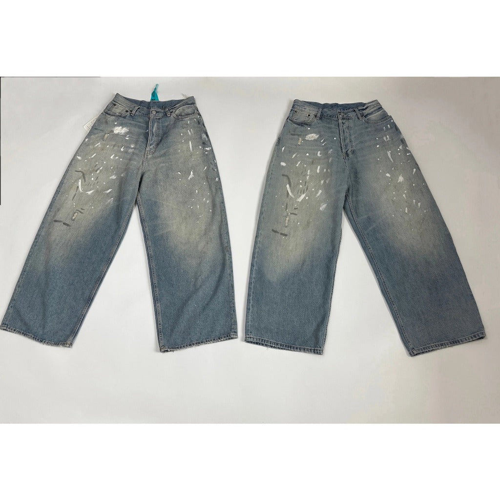 Acne Studios - 'Light Blue Splatter' - 2023M - Super Baggy Fit Jeans
