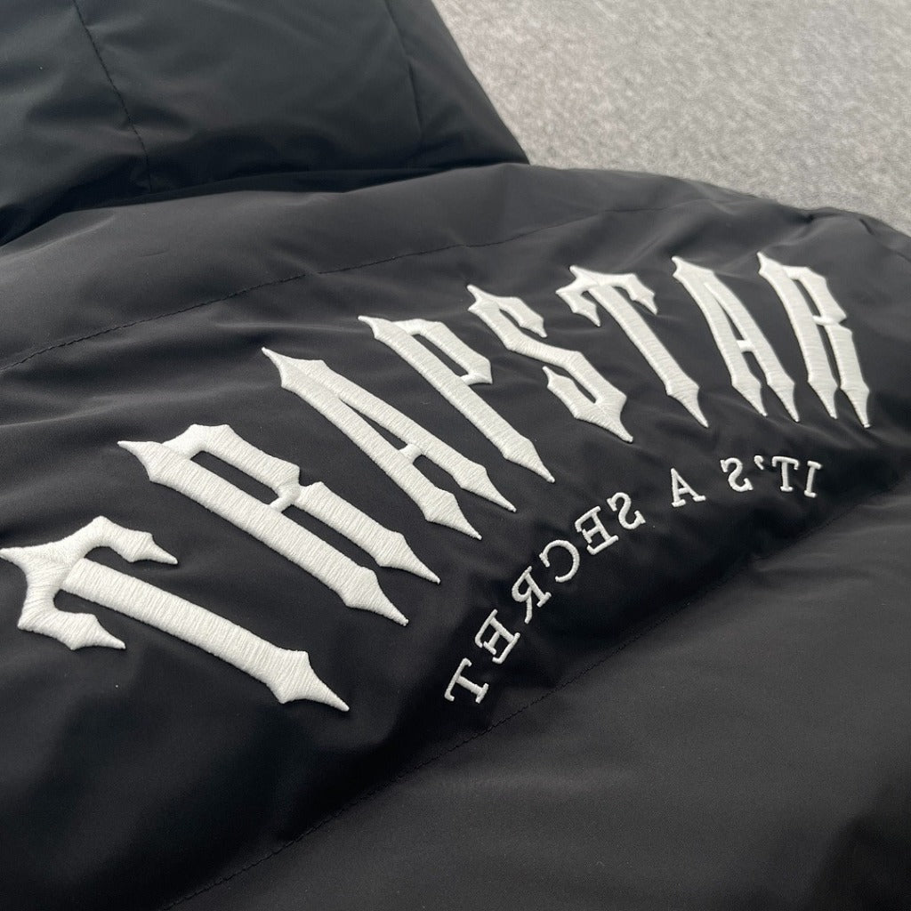 TRAPSTAR IRONGATE ARCH REVERSIBLE PUFFER JACKET AW25- BLACK/ LIGHT BLUE