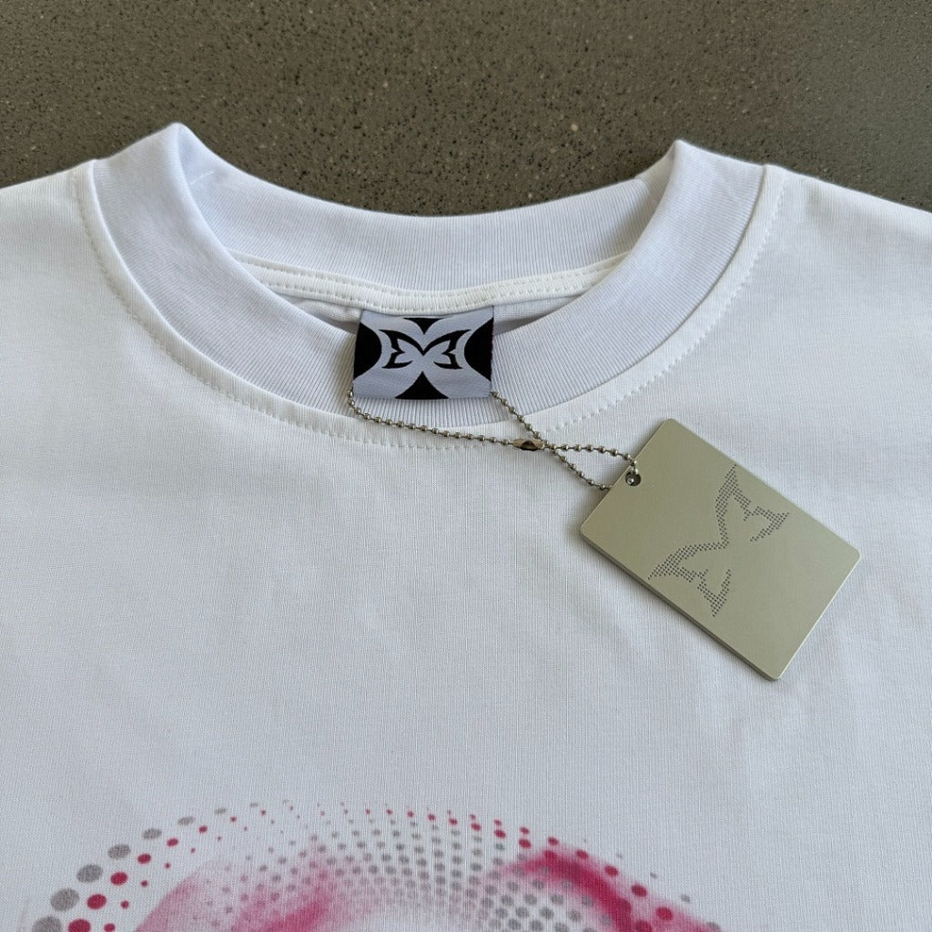 MERTRA - Airbrush Pink Logo Boxy Heavyweight Tee