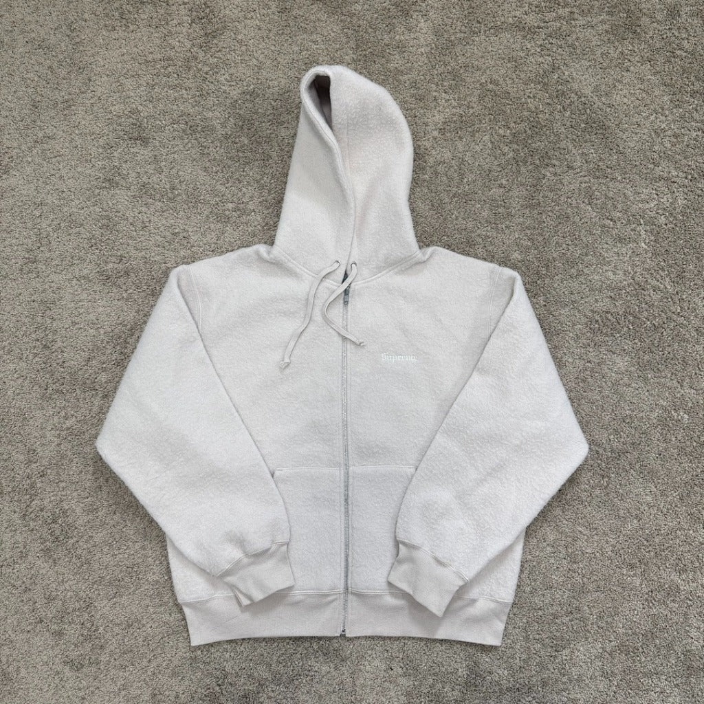Pilled Zip Up Hooded Sweatshirt - Grey - SP