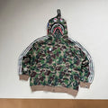 adidas x B@PE Relaxed Fit Track Camo Shark Full Zip Hoodie Green