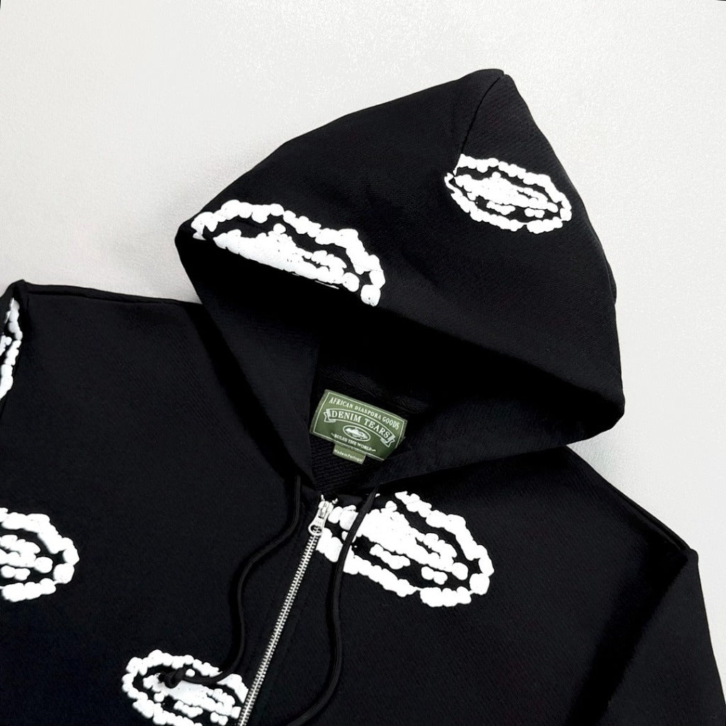 Denim Tears X CRTZ - COTTON WREATH ZIP-UP & PANTS - BLACK