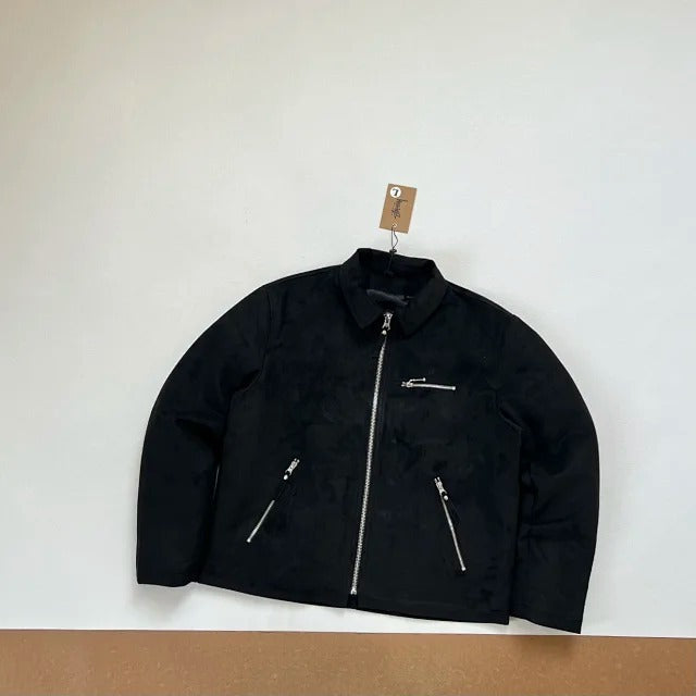 Stussy Bing Suede Jacket - Black/Green