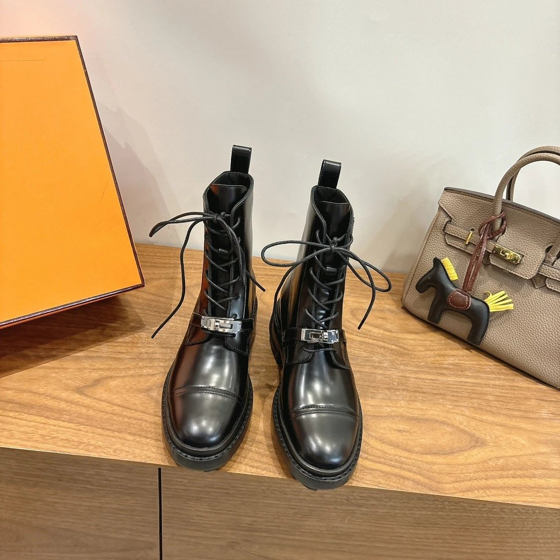 Hermes Funk Ankle Boot - Noir Calfskin Leather