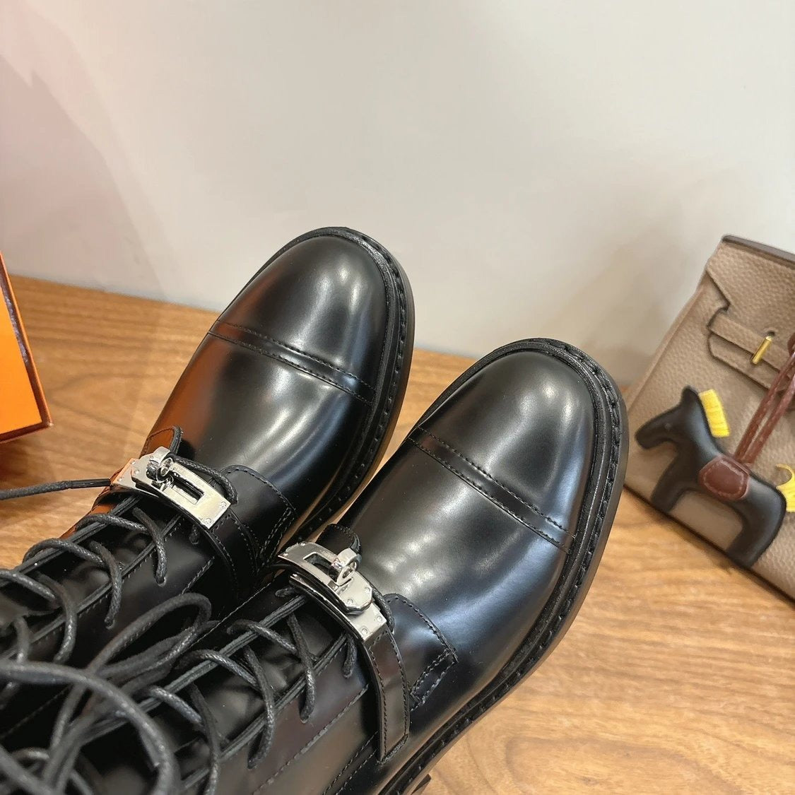 Hermes Funk Ankle Boot - Noir Calfskin Leather