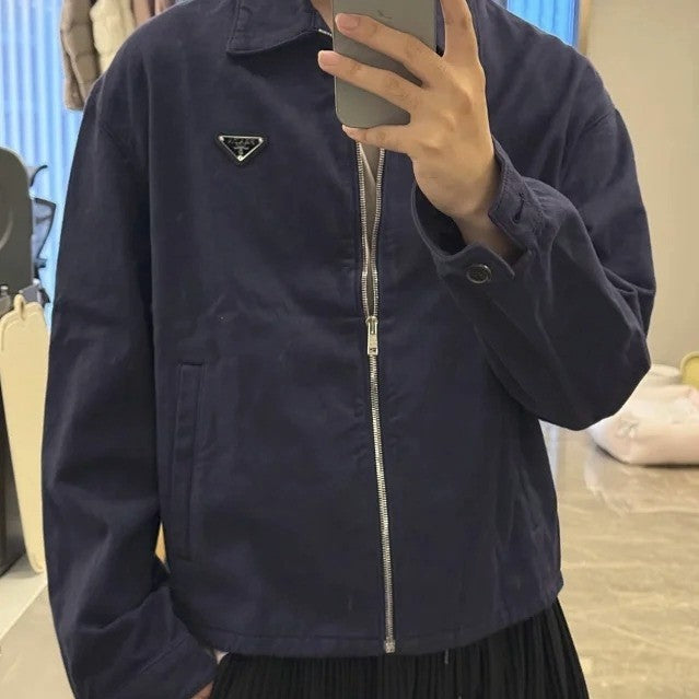 Blue Cotton Zipped Jacket - PRD
