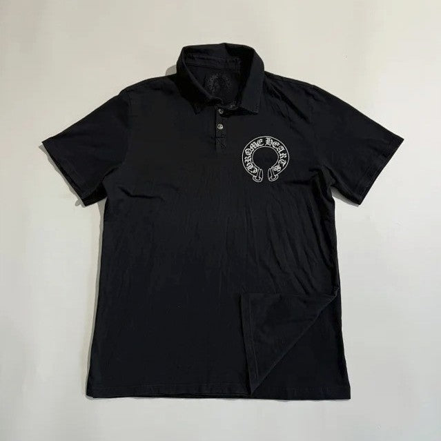 Silver Button Horseshoe Button Polo Shirt - Chrome Hearts