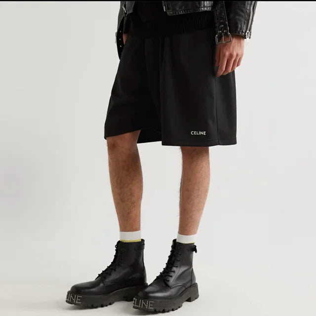 CELINE SS22 Black Double-Sided Knit Casual Shorts